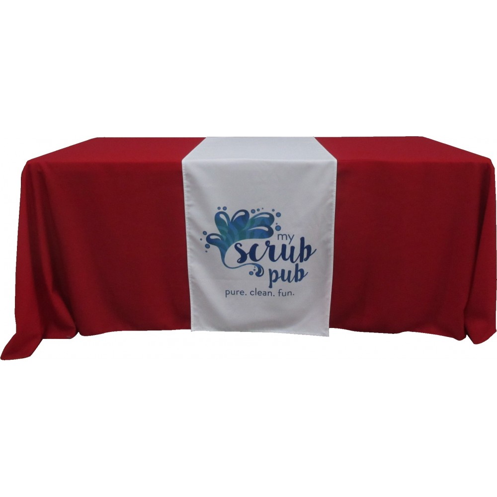 Solid Color 4 Sided Table Cover & Throw (6' x 2.5') with Logo
