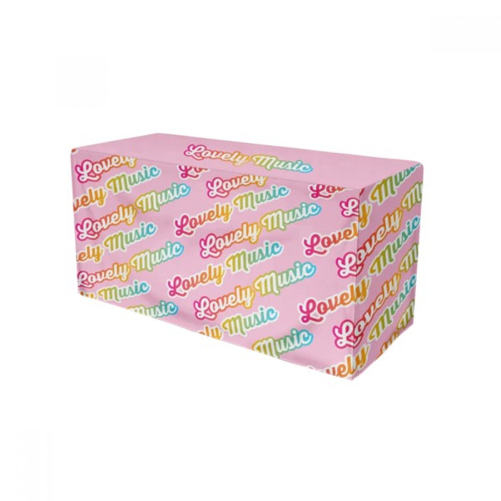 IMPORT 4' Fitted Open-Back Full-Color Table Throw with Logo