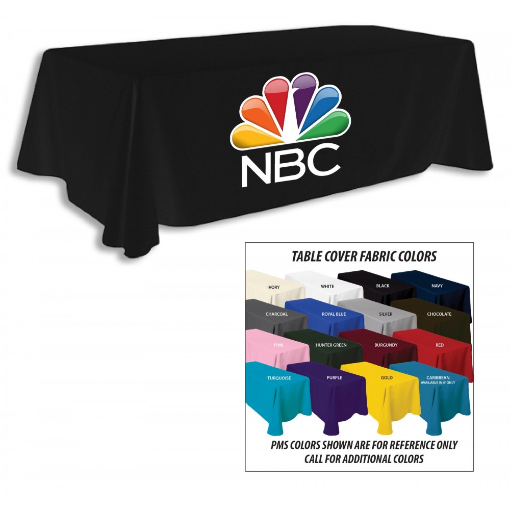 8' Premium Full Color Thermal Transfer Table Cover with Logo