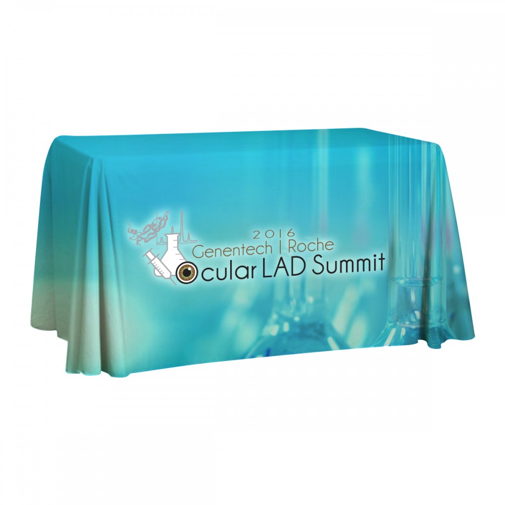 Custom Imprinted 4' Table Throw, Full-Color Dye-Sublimation, Sewing Custom Imprinted 4' Table Throw, Full-Color Dye-Sublimation, Sewing