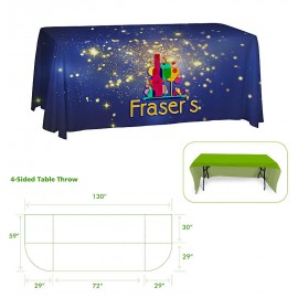 6'ft Open-Back Sublimation Table Throw with Logo