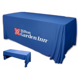 Customized 6' Premium PolyKnit 3-Sided Open Back Throw Style Table Cover w/Full Color Logo (72"x30"x29")  Customized 6