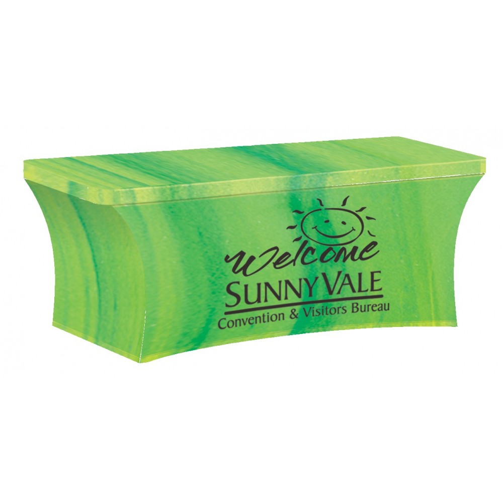 8-ft. Stretch Table Cover Multi-Panel Print, Full Bleed or Custom Fabric Color with Logo