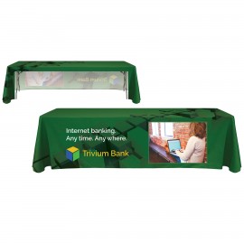 Promotional 8' Customized Open Back Throw Style Table Cover