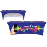 Logo Branded 8' Customized Open Back Stretch Style Table Cover