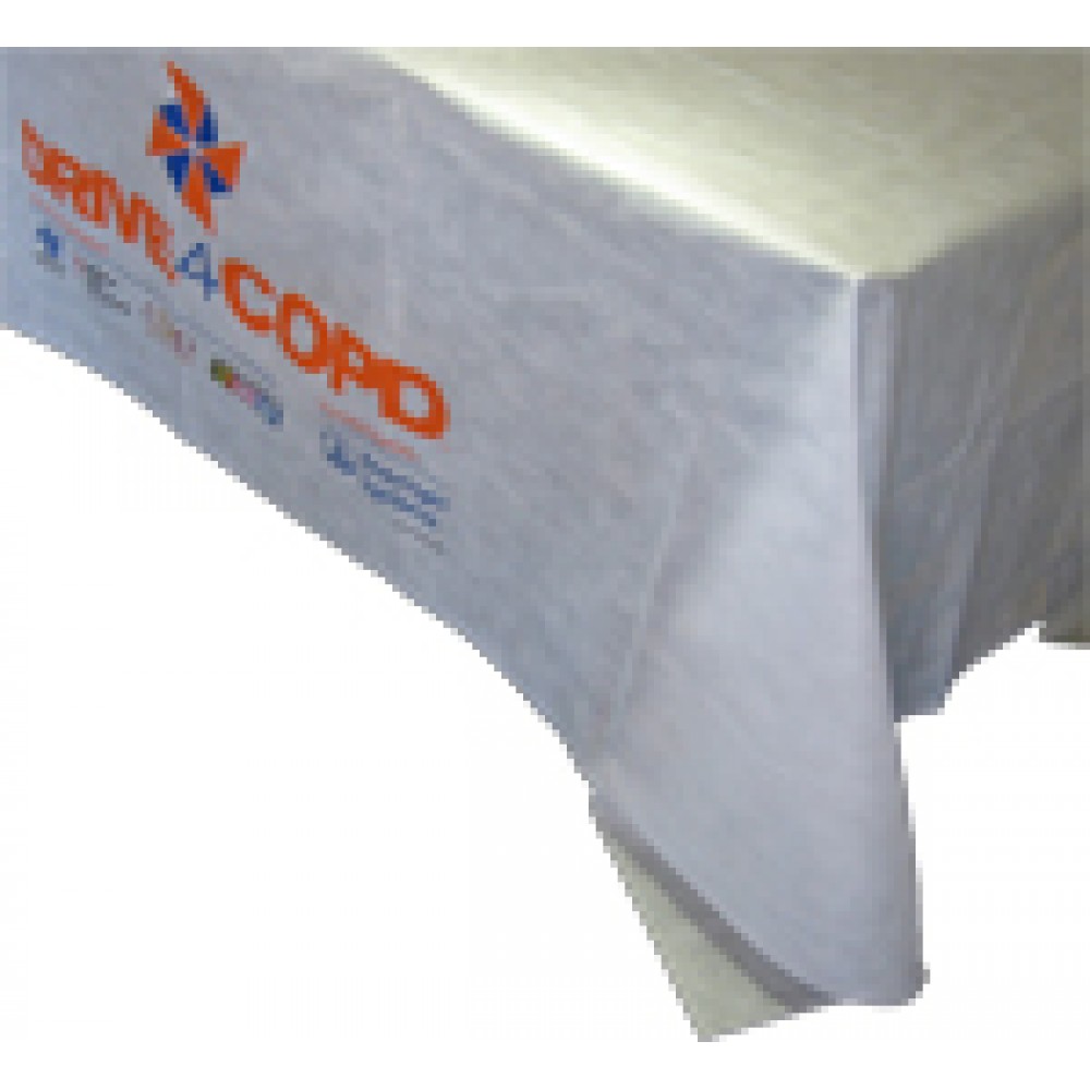 60"x60" Non-Woven Table Cover with 28" Silk-screen Custom Imprinted 60"x60" Non-Woven Table Cover with 28" Silk-screen Custom Imprinted