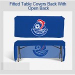 FITTED Open Back Tablecloth 4 feet Custom Printed