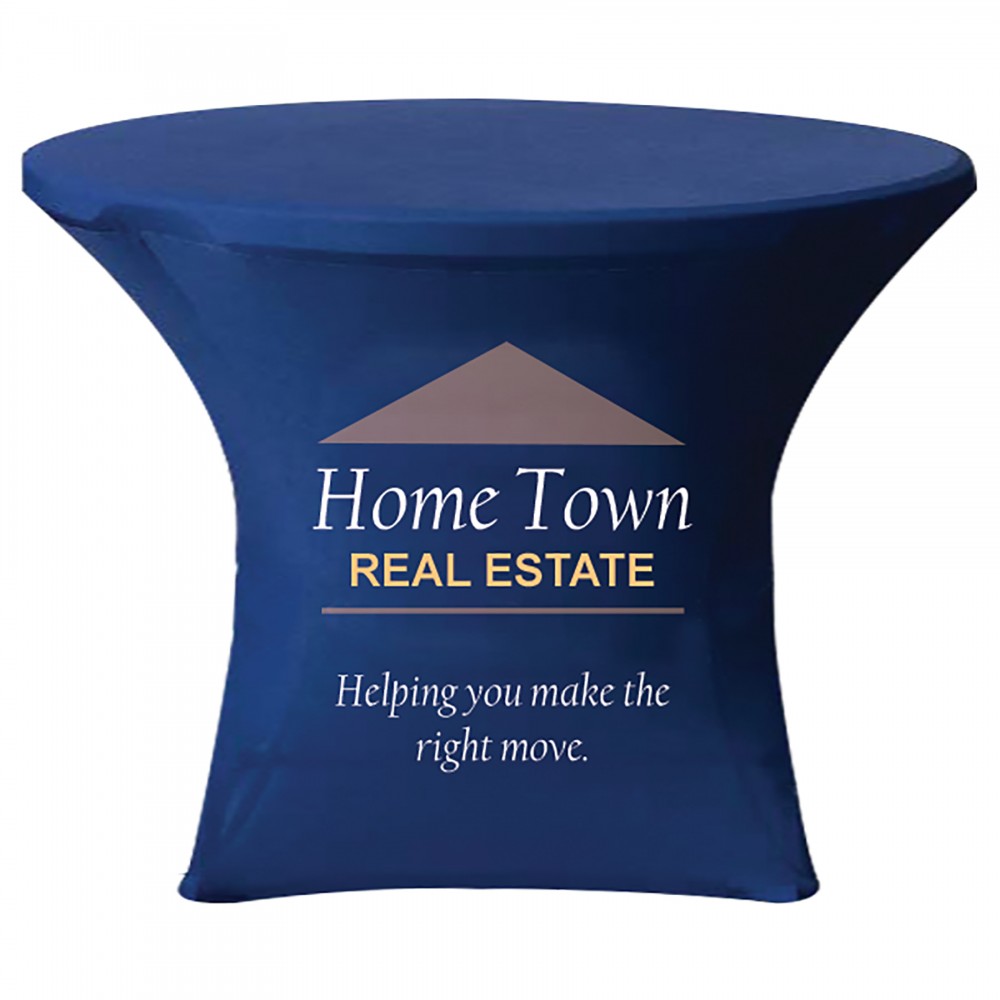 31.9" x 29.1" Round Stretch Table Cover with Logo