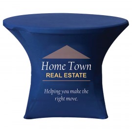 31.9" x 29.1" Round Stretch Table Cover with Logo  31.9" x 29.1" Round Stretch Table Cover with Logo