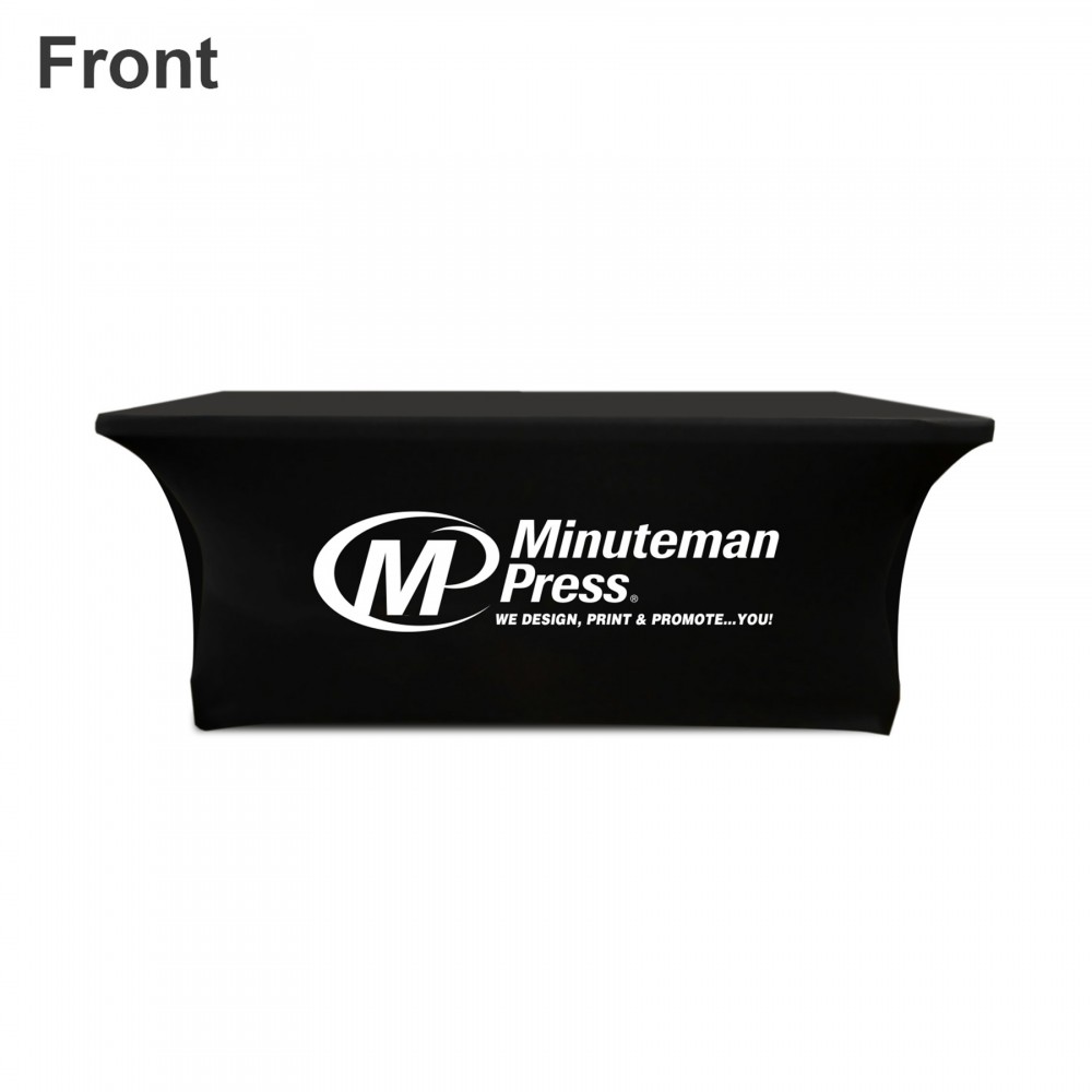 6' 3 Sided Open Back Stretch Table Cloth with Logo 6' 3 Sided Open Back Stretch Table Cloth with Logo