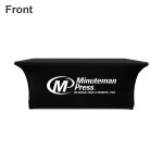 6' 3 Sided Open Back Stretch Table Cloth with Logo