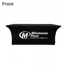 6' 3 Sided Open Back Stretch Table Cloth with Logo  6
