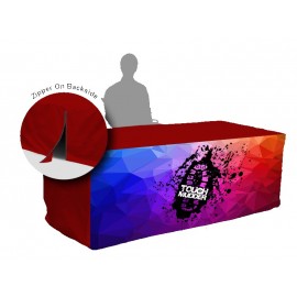 Customized 8' Fitted Table Cover w/ Zipper - Printed Front Panel