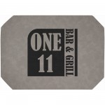 12" x 17" Gray Laser engraved Leatherette Placemat Custom Printed