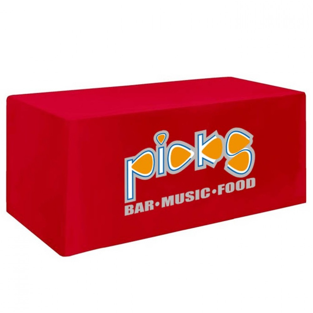 Logo Branded 6' Fitted 4-Sided Table Cover (Full Color All Wrap)