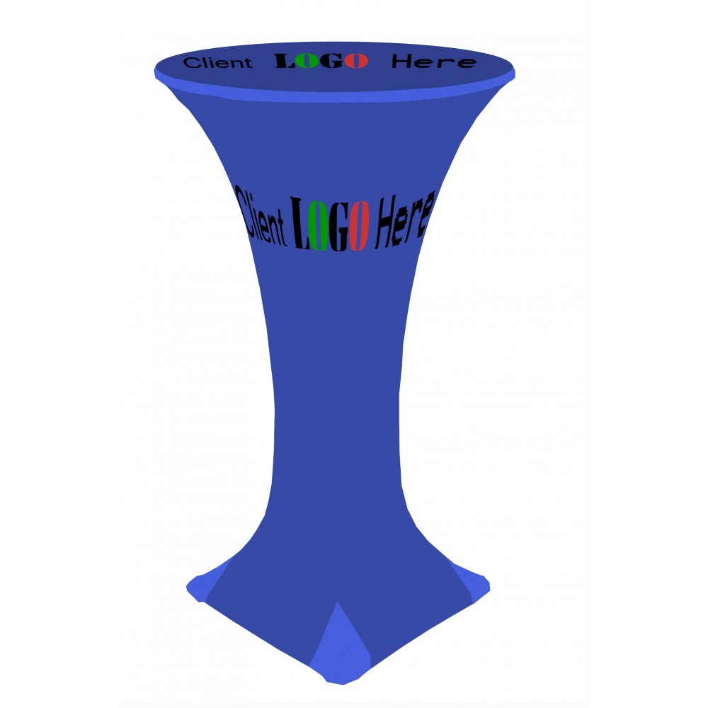 REPREVE /rPET! Spandex Stretch-Fitted Tableforms - 30" Round x 30" Height with Logo