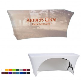 6'ft Open-Back Ultra-Fit Table Cover - Sublimation with Logo