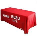 Full Color Dye-sublimated 4ft Table Throws with Logo