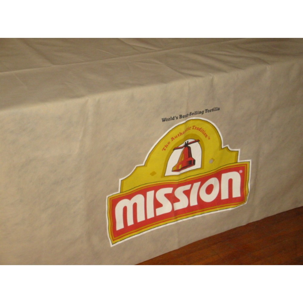 Logo Branded 60"x154" Non-Woven 8' Table Cover with 28" Silk-screen