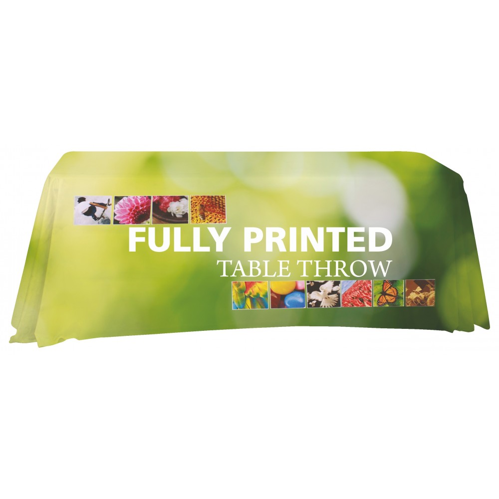Full Coverage 6' Premium Dye Sub Printed Table Throw with Logo