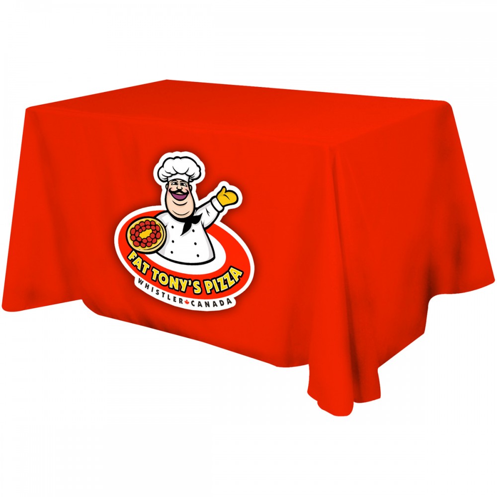 Custom Imprinted Polyester 4 Sided Flat Table Cover w/ All Over Full Color (Fits 4' Table) Custom Imprinted Polyester 4 Sided Flat Table Cover w/ All Over Full Color (Fits 4' Table)