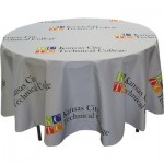 Round Polyester 3 Sided Fitted Table Cover w/ All Over Full Color (Fits 4' Table) Custom Imprinted