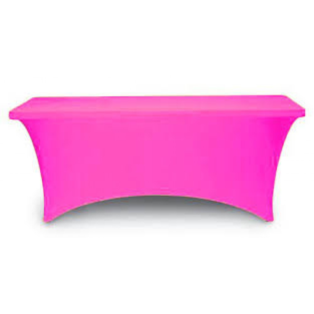 8' Stretch Polyester "Skinny" Table Form with Dye Sublimation Graphics-FRONT PANEL GRAPHICS Custom Printed 8' Stretch Polyester "Skinny" Table Form with Dye Sublimation Graphics-FRONT PANEL GRAPHICS Custom Printed
