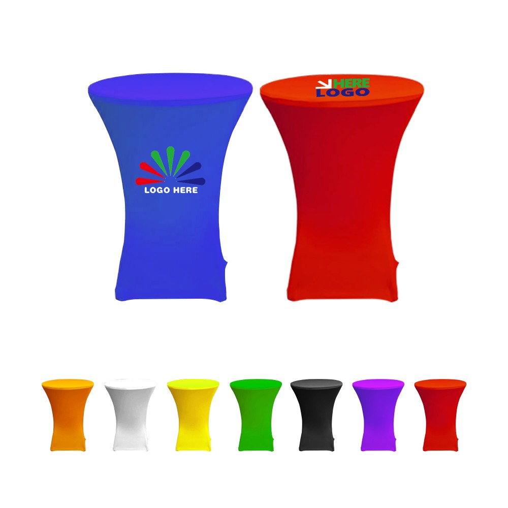 Full Color Dye Sublimated Contour Stretch Round Table Cover with Logo