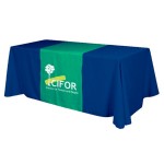 Poly/ Cotton Twill Cover Fit Front & Top Screen Printed Table Runner Custom Imprinted