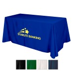 Logo Branded Flat Polyester 3-Sided Table Cover - fits 6' standard table