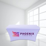 Customized 6FT Stretch Spandex Trade Show Table Cover - Full Color Imprint