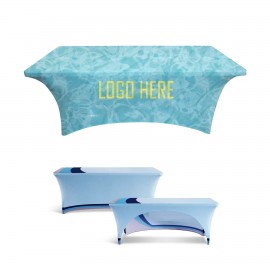 Promotional 8 FT Hemmed Fitted Elastic Open Back Table Cover  Promotional 8 FT Hemmed Fitted Elastic Open Back Table Cover