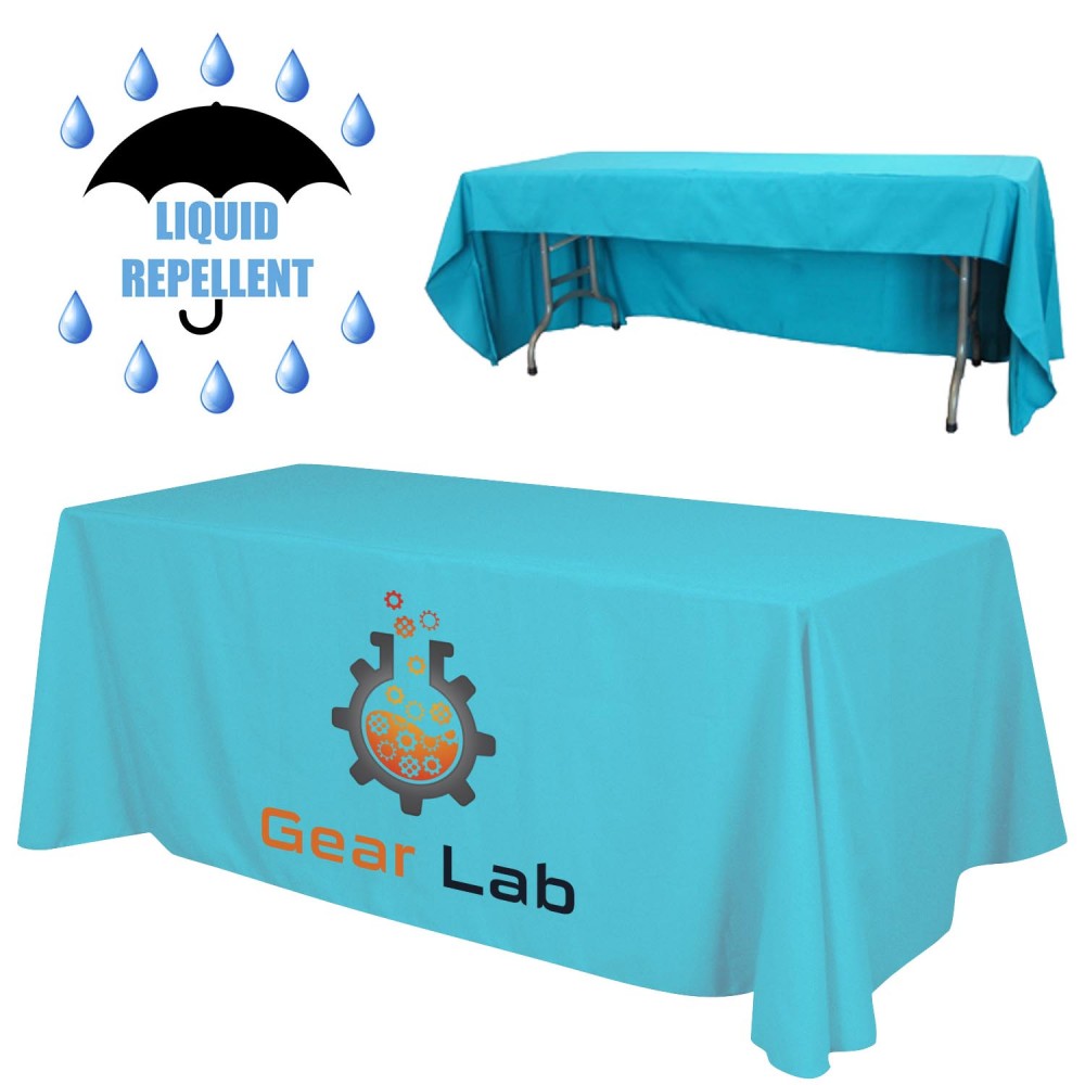 8' x 30" Top x 29" H Economy Liquid Repellent Table Throw (Full Color Print) Dye Sublimation Custom Imprinted 8' x 30" Top x 29" H Economy Liquid Repellent Table Throw (Full Color Print) Dye Sublimation Custom Imprinted