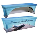 Personalized 8ft x 30"T x 29"H - 3 Sided Stretch Table Throws - Dye Sublimation - Made in the USA