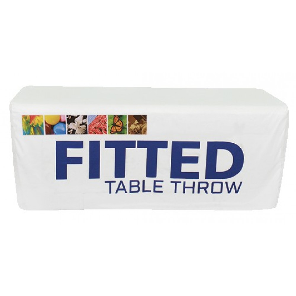 Fitted 4' Dye Sub Printed 36" High Table Throw with Logo
