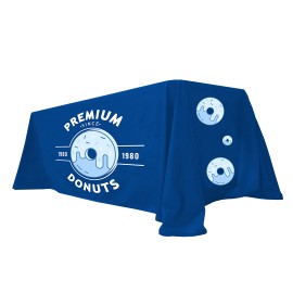 Customized 4ft x 30"T x 29"H - 3 Sided Hemmed Economy Table Throws - Dye Sublimation - Made in the USA  Customized 4ft x 30"T x 29"H - 3 Sided Hemmed Economy Table Throws - Dye Sublimation - Made in the USA