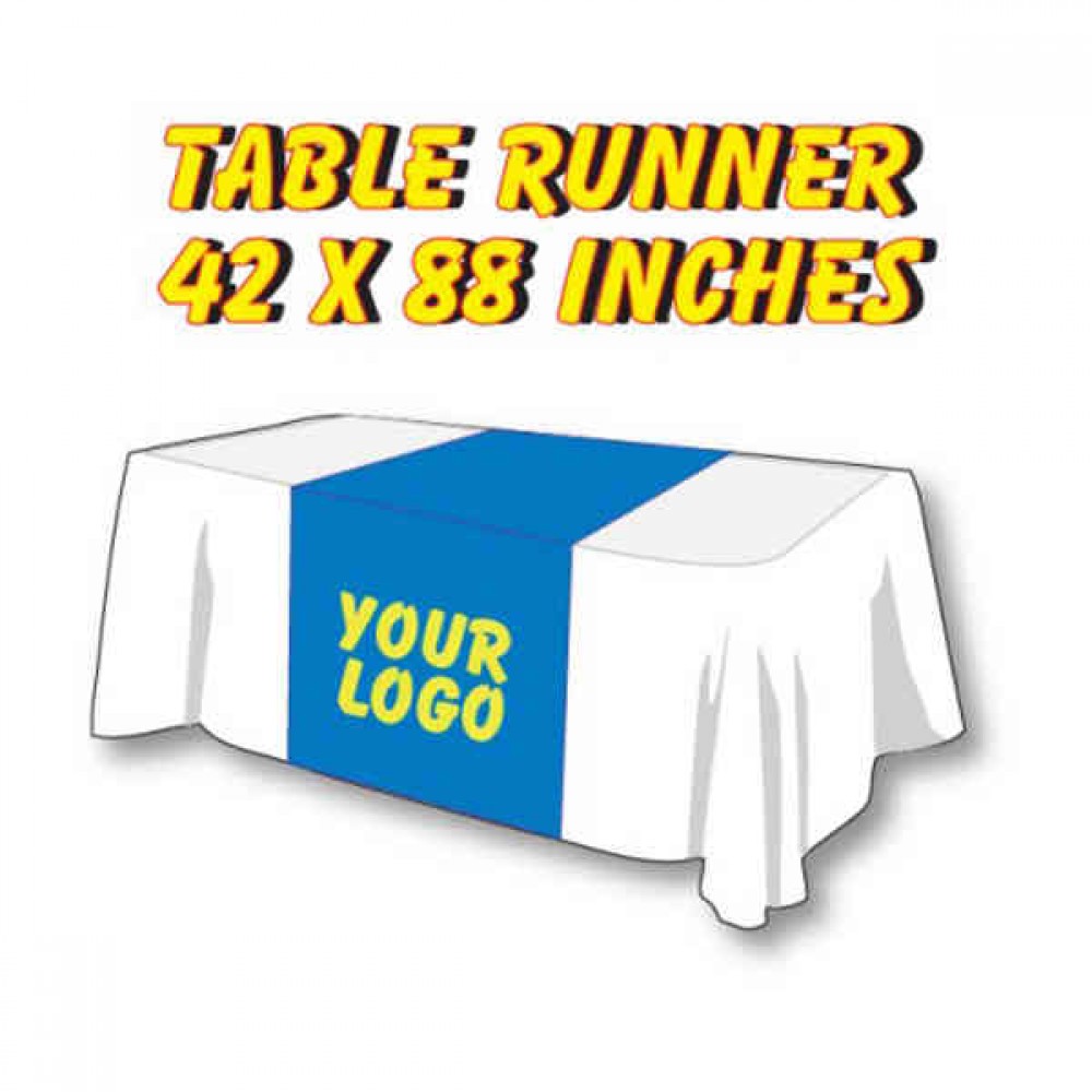 Polyester Table Runner for 8' Table (42"x88") with Logo Polyester Table Runner for 8' Table (42"x88") with Logo