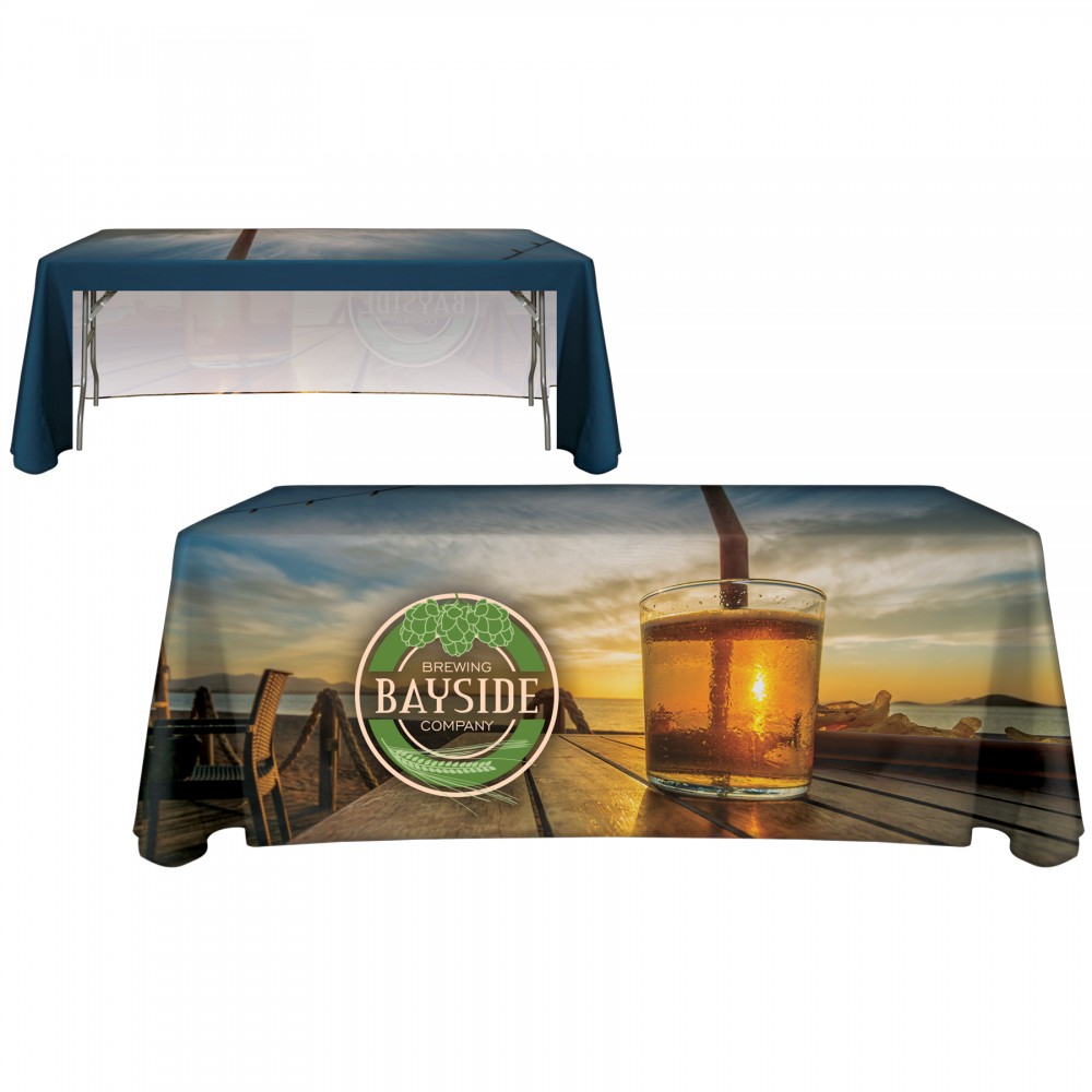 6' Customized Open Back Throw Style Table Cover with Logo
