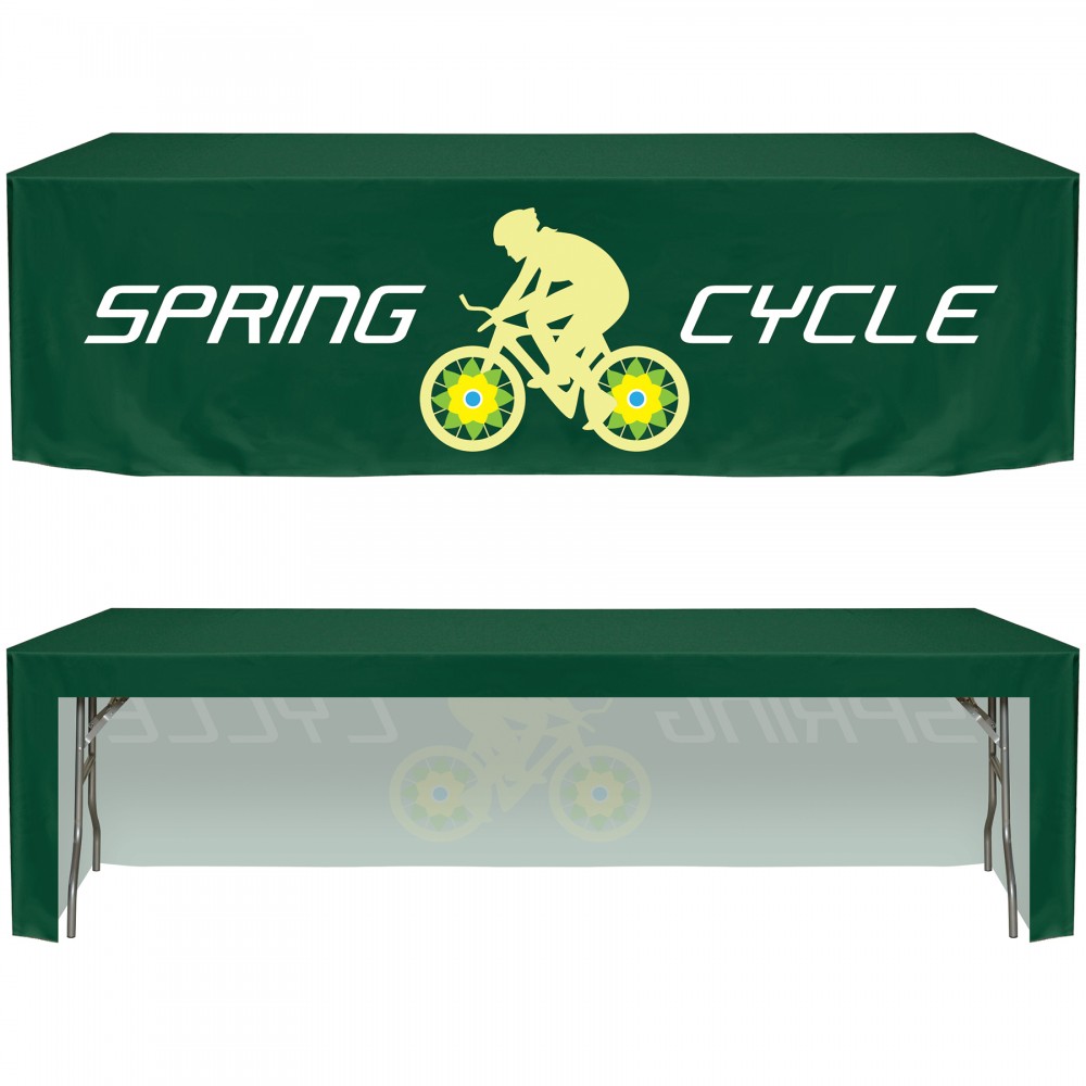 8' Customized Open Back Fitted Table Cover with Logo 8' Customized Open Back Fitted Table Cover with Logo