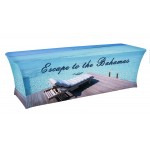 Custom Imprinted 4' x 30" Top x 29" H - Stretch Table Throw (Full Color Print) Dye Sublimation