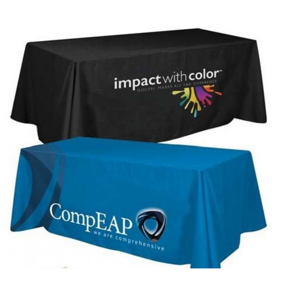 8' Digitally Printed 300D Polyester Premium Table Throw (88"x156") with Logo