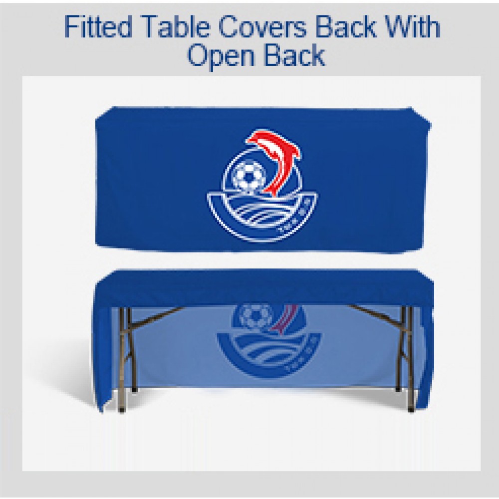 Custom Imprinted FITTED Open Back Tablecloth 8 feet
