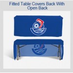 Custom Imprinted FITTED Open Back Tablecloth 8 feet