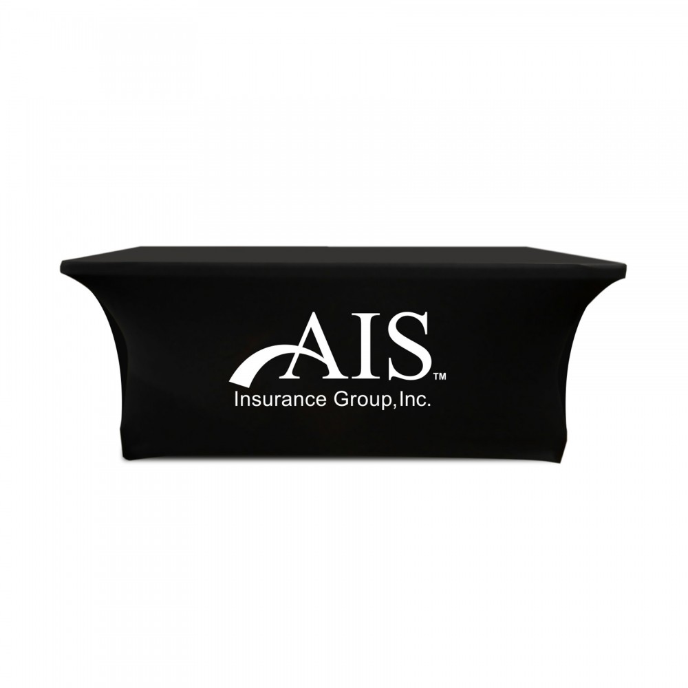 Logo Branded 6ft 4 Sided Stretch Full Color Tablecloth Logo Branded 6ft 4 Sided Stretch Full Color Tablecloth
