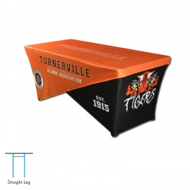 6', 30"H, CrissCross Cover, Fully printed, Straight leg with Logo  6