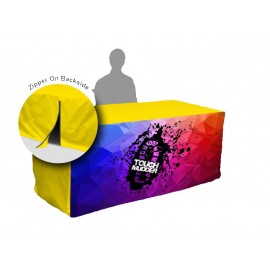 Customized 6' Fitted Table Cover with Zipper - Printed Front Panel  Customized 6