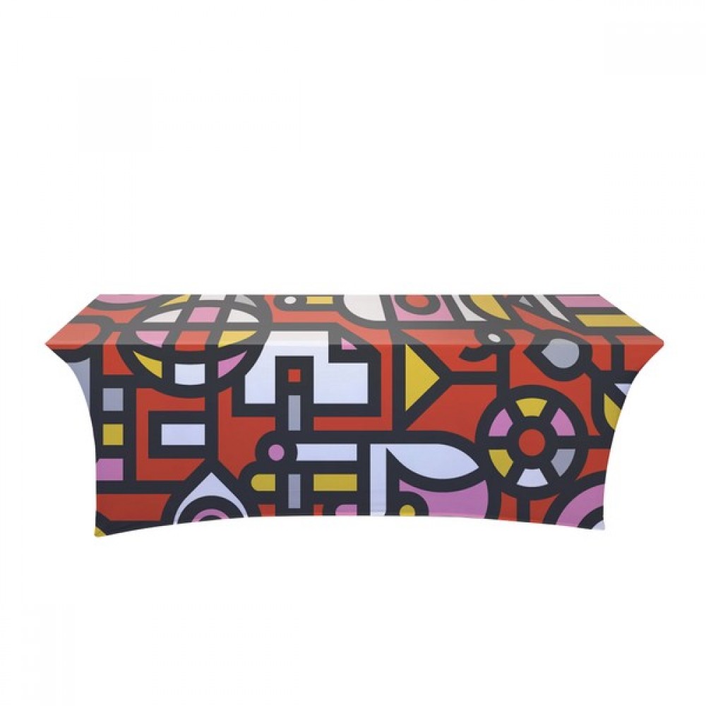 Promotional IMPORT 8' Stretch Open-Back Full Color Table Throw