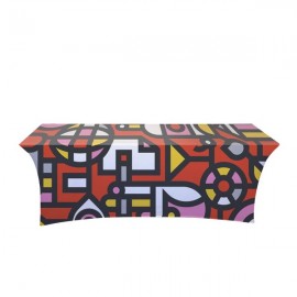 Promotional IMPORT 8' Stretch Open-Back Full Color Table Throw