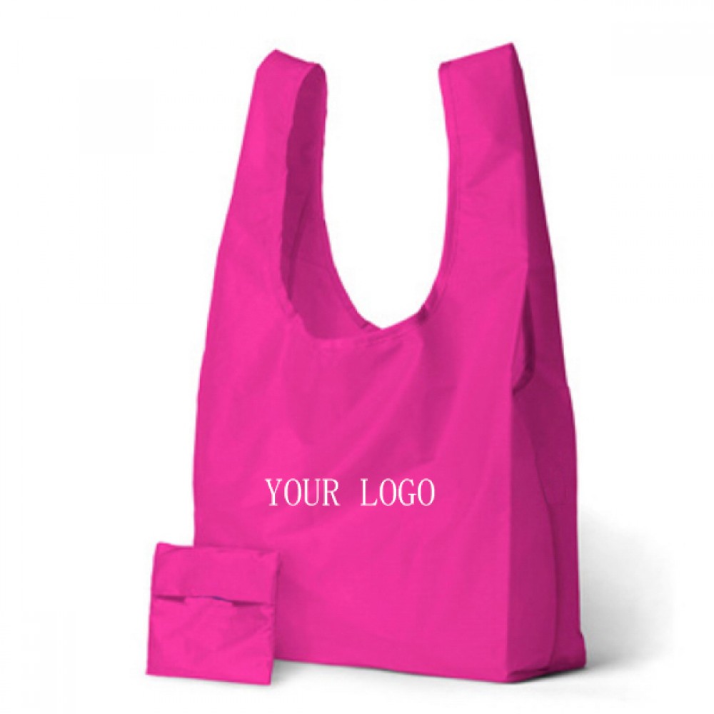 190T Folding Shopping Bag With Pouch Logo Branded