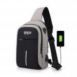Promotional Reflective Sling Shoulder Bag With USB Charging Port